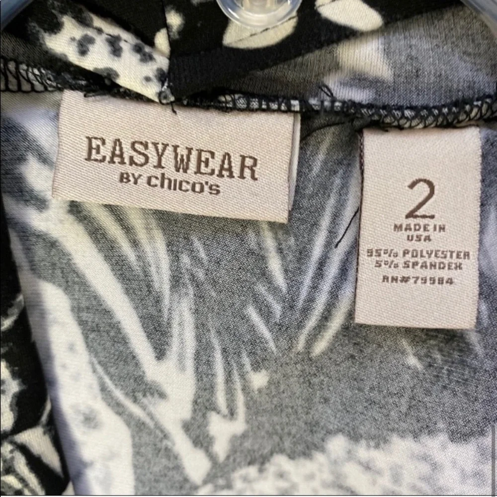 Chico’s Faux Wrap Top Black Size 2 ( Large ) - Picture 6 of 7
